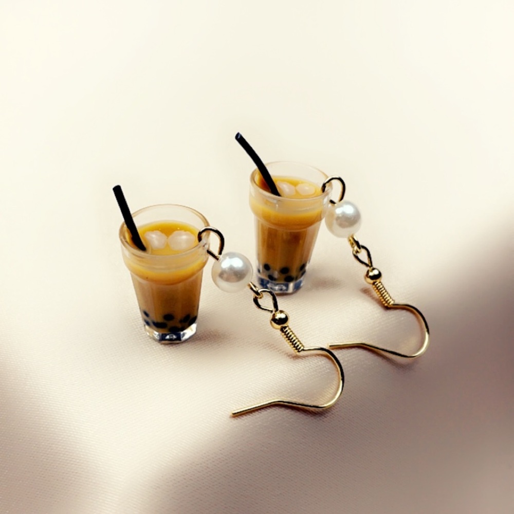 Bubble tea earrings